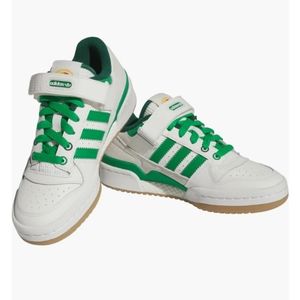 Adidas Kids Forum Low Sneakers Green White Unisex sz 2 NEW
